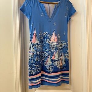 Lilly Pulitzer Blue and Pink Sailboat Mini Dress